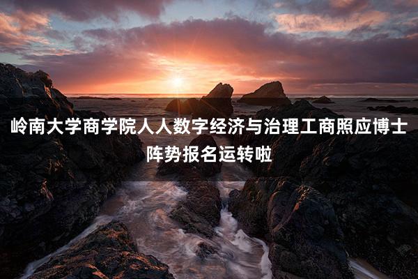 岭南大学商学院人人数字经济与治理工商照应博士阵势报名运转啦