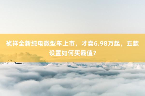 祯祥全新纯电微型车上市，才卖6.98万起，五款设置如何买最值？