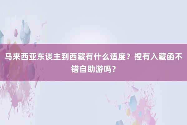 马来西亚东谈主到西藏有什么适度？捏有入藏函不错自助游吗？