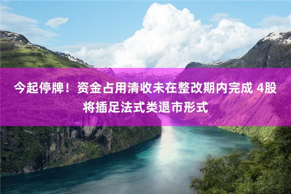 今起停牌！资金占用清收未在整改期内完成 4股将插足法式类退市形式