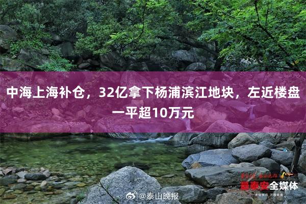 中海上海补仓，32亿拿下杨浦滨江地块，左近楼盘一平超10万元